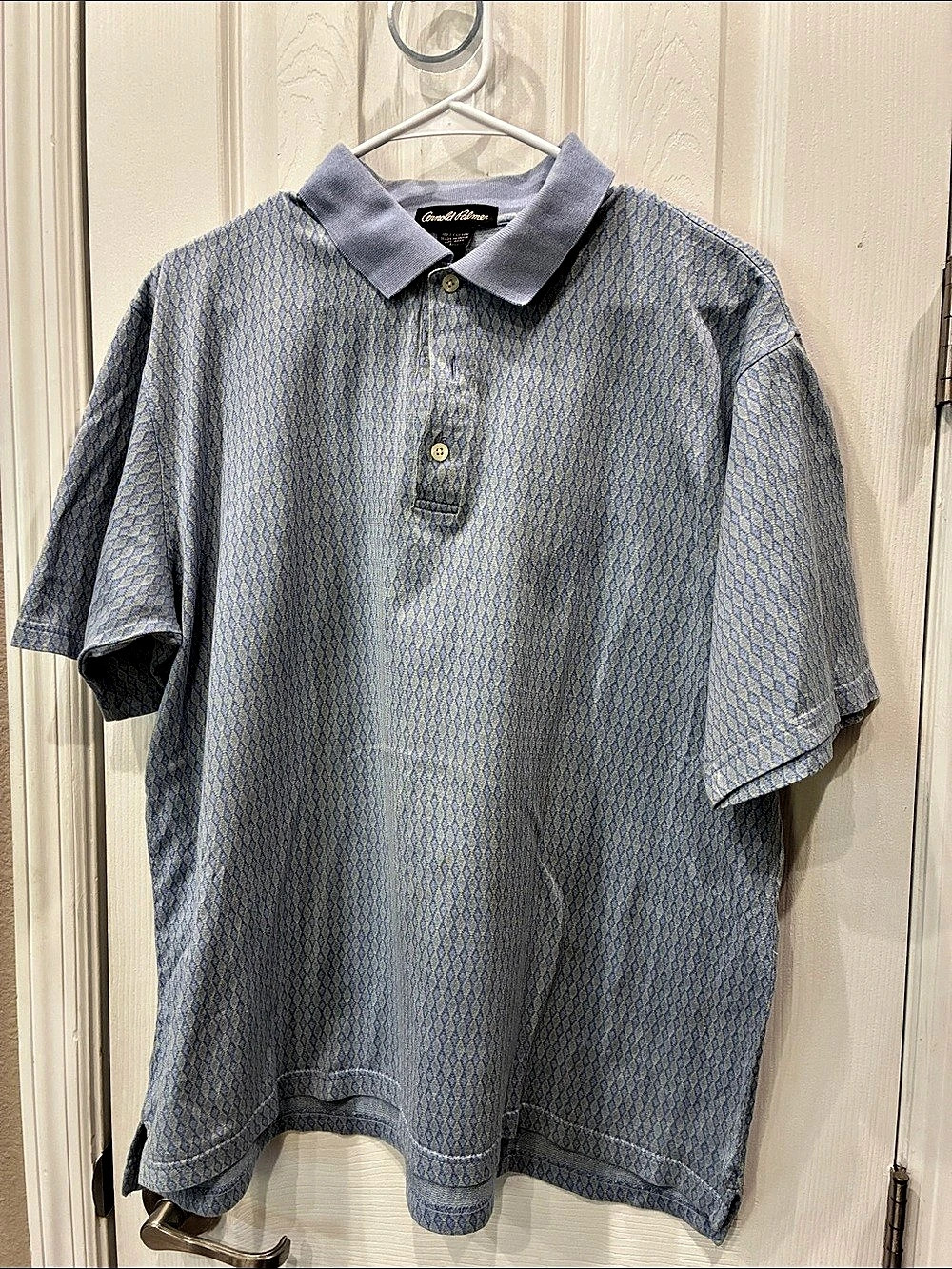 Arnold Palmer Men's Geometric Polo Blue & Yellow Size Large
